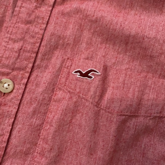Hollister pinkish red button up - Picture 2 of 8